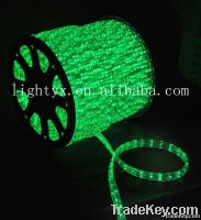 Green flat LED rope light with three wires
