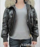 Advanced export trade genuine leather down jacket