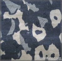 Knitted printed denim fabric