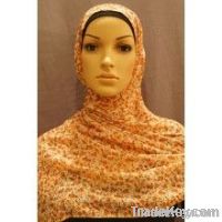 Vintage Burnt Orange and Cream Floral Hijab