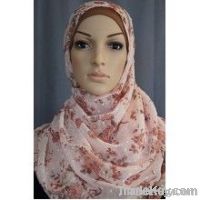 Light Pink and Tan Floral Hijab