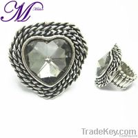 fashion heart crystal stretch ring