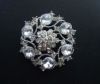fashion alloy round flower crystal rhinestone wedding brooch