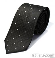 Black Dotted Silk Tie