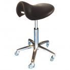 STOOL SADDLE BLACK CHROME 