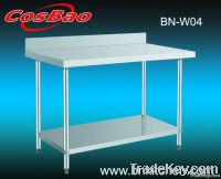 worktable with under shelf & backsplash