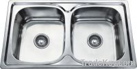 Double bowl stainless steel kitchen sink-YTD8550
