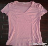 Fashion Cotton/Spandex Women Tshirts V-neck