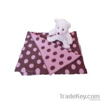 100%cotton knit dot blanket