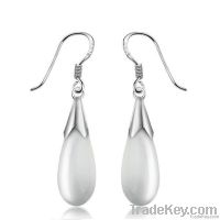 925 Sterling Silver Opal Water Drop Charms Earrings