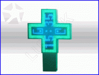 Outdoor LED Pharmacy Cross 80x80cm Green/Blue