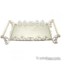 decorative metal mirror serving tray