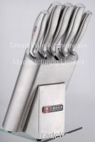 Sharp stainless steel knife sets with stainless steel handles