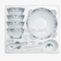 JL9910A Cheap 10 pcs, Soup Set  Opal Glassware Dinner Set Heat Resistant Opal Glass Soup Sets