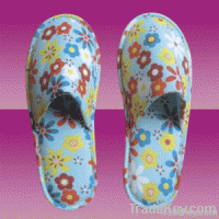indoor colorful print flower fabric slipper