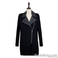 Leather collar Biker Coat