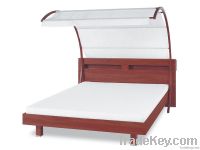 double bed with canopy cherry finish