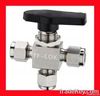 Stainless steel ferrule 3 way Ball Valve