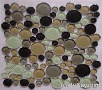 mixed color round glass mosaic