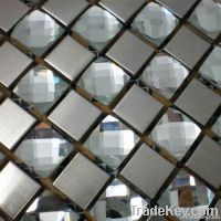 White&Black Ice crackle Crystal Glass Mosaic Tile
