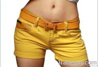 Low Rise Yellow Shorts