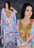 Print Embroidered Kaftan