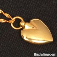 GOLD PLTED HEART CREMATION JEWELRY