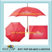 Classical design Auto Stick Wooden solid color logo printed Advertising Umbrella