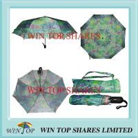 Monet Painting Hot Transfer 3 Folds Auto Umbrella