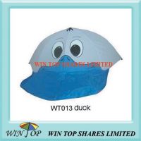 Grey and Blue Duck Pattern Cartoon Umbrella