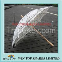 professional Beige embroidery craft parasol manufacturer