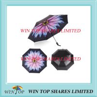 3 sections telescopic UV block borage flower Umbrella