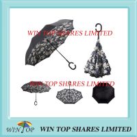 Lily printing inverted Umbrella from parasol supplier