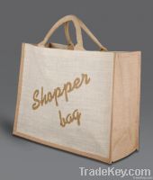 White & Beige Shopper Handbag
