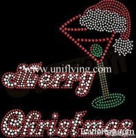 merry christmas rhinestone design for trimming