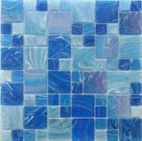 Clear blue glass mosaic for swimming pool