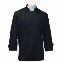 OEM Traditional Black Fineline w/Knots/Sleeve Pocket chef coat,chefs jackets