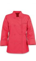 Basic Womens pink Chef Coats - Pearl Buttons - 65/35 Poly/Cotton