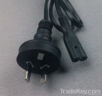 Power Cord with Two pin plug and Australian Standard, SAA Approved