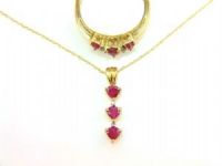 Natural 1.07ct Ruby Diamond Set 10KT Yellow Gold