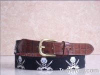 Alligator Leather Needlepoint Belts