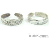 Silver Embossing Toe Ring
