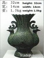 bronze antique imitation: Double Dragon Round Bottles