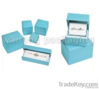 Blue leather set jewelry box