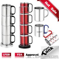 Stackable Stainless Steel Insulated Coffee Mug Set