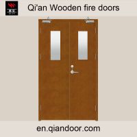 Wooden fire door with vision panel