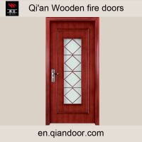 Glazed wooden fire door