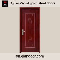 Wood grain steel fire door