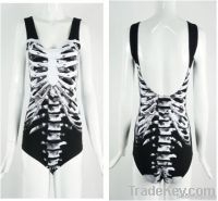 Bodysuit | Bone Print | Wide Shoulder Straps