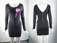 Bodycon Sweater Dress | Open V-Neck Back with Zipper